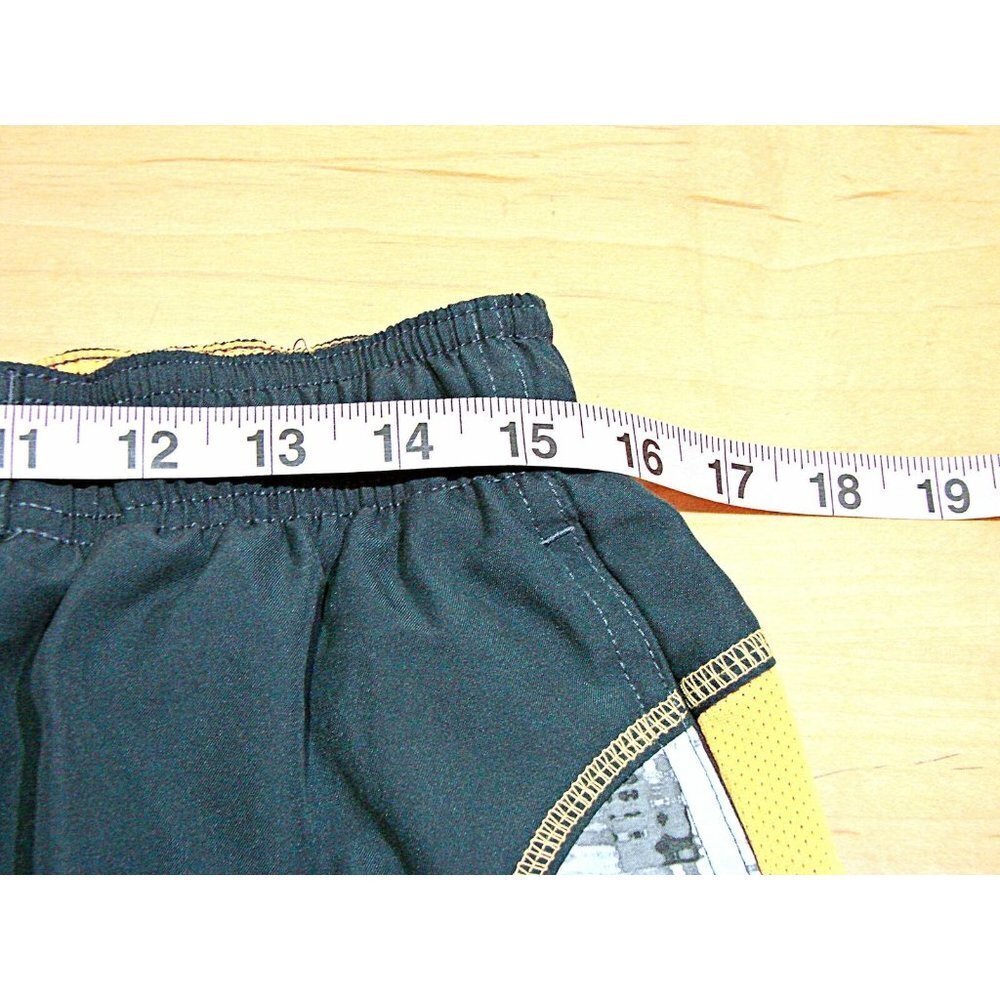 Nike Mens Drawstring Lined Swim Trunks Board Shorts Black Gray Yellow Size XL - Picture 6 of 12